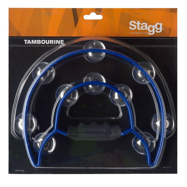 Stagg Cutaway Tambourine, 20 Jingles, Blue