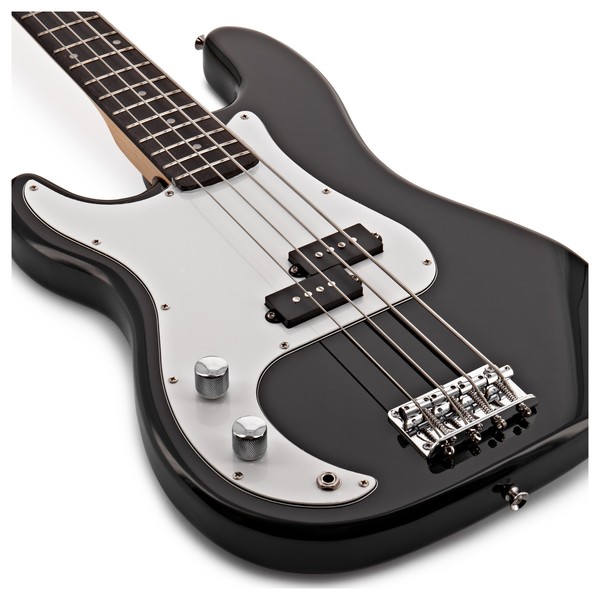 LA Left Handed Bass Guitar by Gear4music, Black