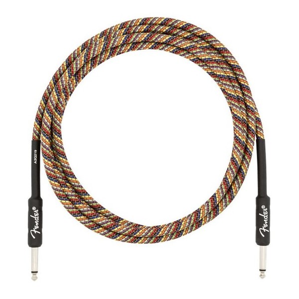 Fender Pure Hemp 10ft Straight Instrument Cable, Rainbow