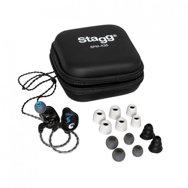 Stagg 4 Driver Sound-Isolating In-Ear Monitors, Black