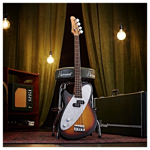 Hartwood Satellite Left Handed Bass Guitar, Sunburst