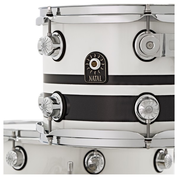 Natal Caf�� Racer 20" 3pc Shell Pack, White w/ Black Sparkle Split