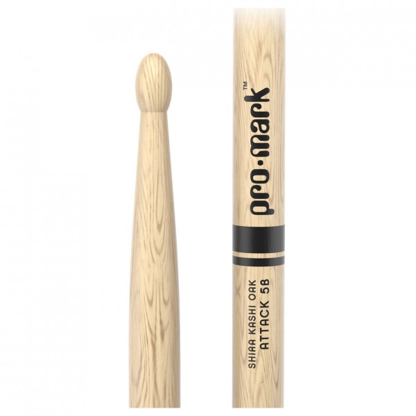 Promark Classic Attack 5B Shira Kashi Oak Drumsticks, Wood Tip