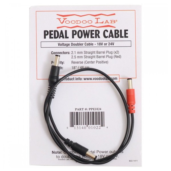 Voodoo Lab 2.5mm Straight Voltage Doubling Cable 18 Inch