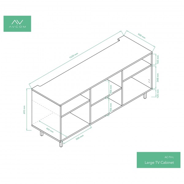AVCOM Large TV Cabinet, Black