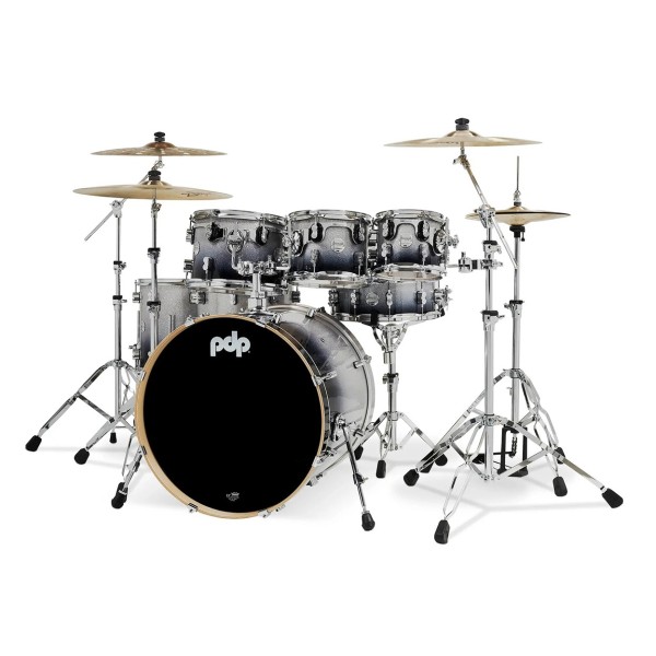 PDP Concept Maple 22" 7pc Shell Pack, Silver to Black Sparkle