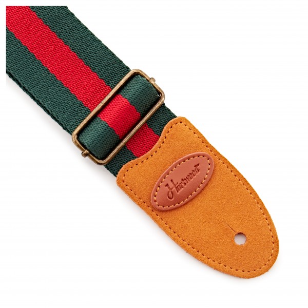 Hartwood Cotton Guitar Strap Red & Green Stripe