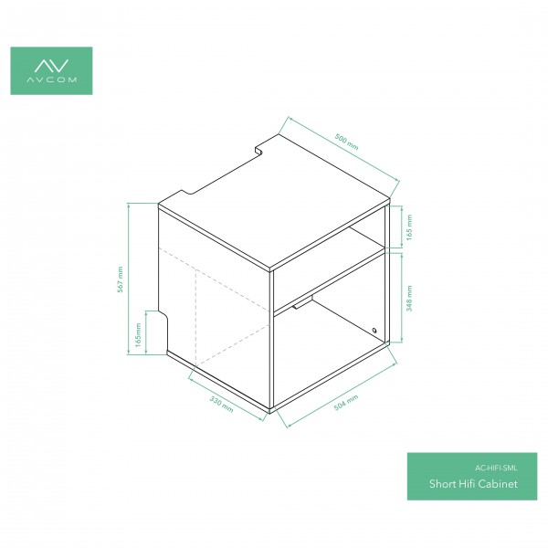 AVCOM Short Hi-Fi Cabinet, Walnut