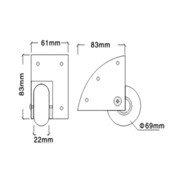 Corner Wheel For Flight Cases by Gear4music