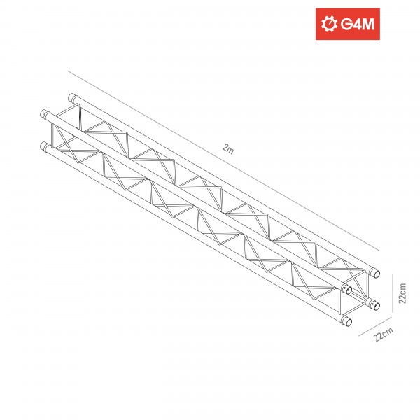 G4M Quad Truss Straight 2m