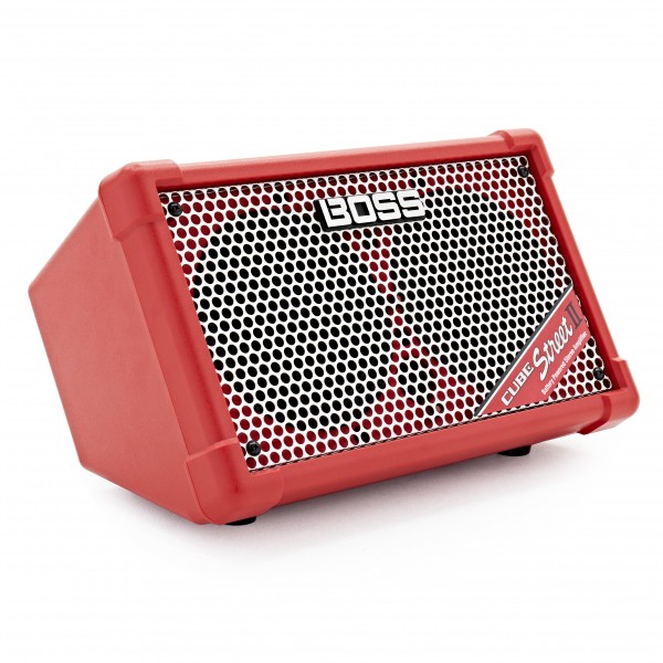 Boss Cube Street 2 Battery Powered Stereo Amplifier, Red