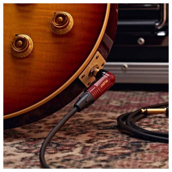 Studiospares Pro Neutrik Silent Mogami Guitar Cable Angled Jack, 10m Black