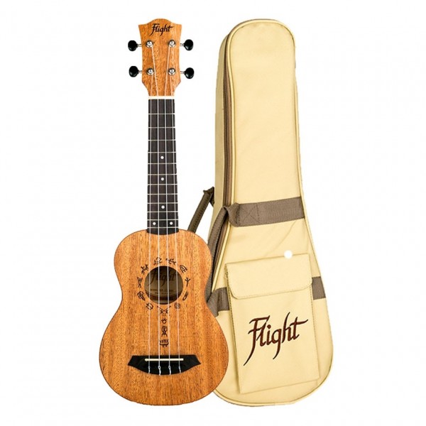 Flight DUS371 Soprano Ukulele, African Mahogany