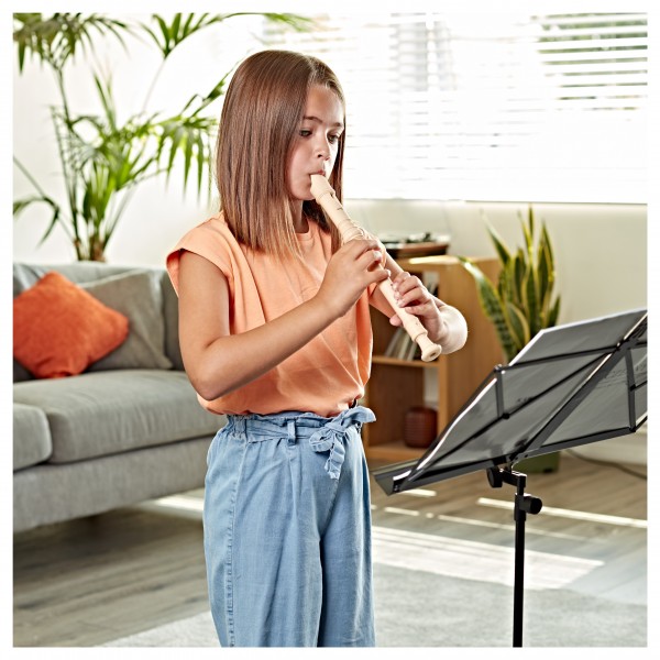 Descant Recorder with Cleaning Rod, Red