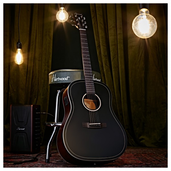 Hartwood Artiste Dreadnought Electro Acoustic Guitar, Black