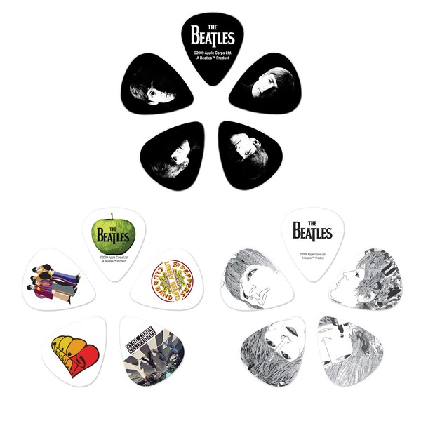 D'Addario 1CAB4-15BT1 Beatles Signature Pick Tins, Logo, 15 picks