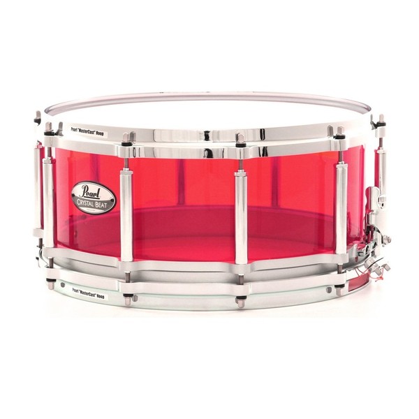 Pearl Crystal Beat 14" x 6.5" Free Floating Acrylic Snare Drum, Ruby Red