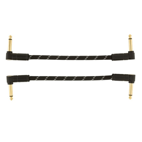 Fender Deluxe 6" Patch Cable 2 Pack, Black Tweed
