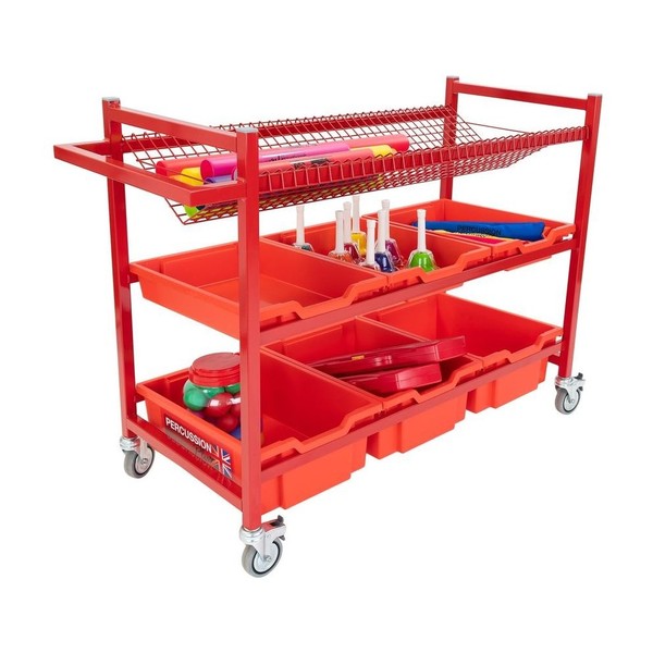 Percussion Plus Music Trolley With Plastic Trays