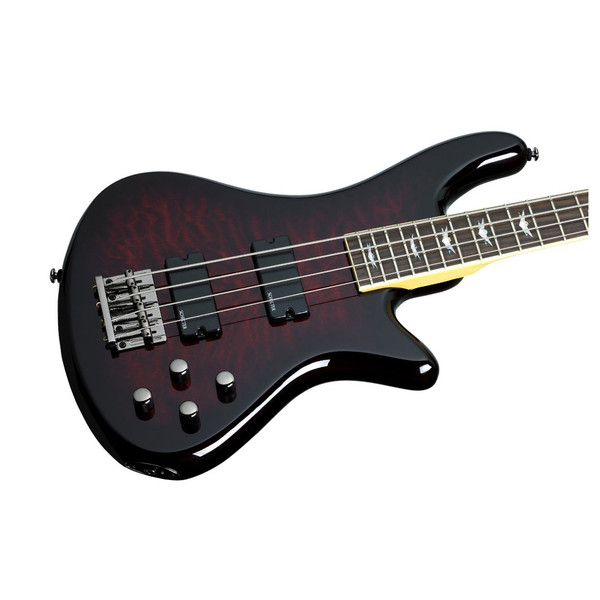 Schecter Stiletto Extreme-4 Bass Guitar, Black Cherry