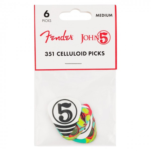 Fender John 5 351 Celluloid Picks, 6 Pack