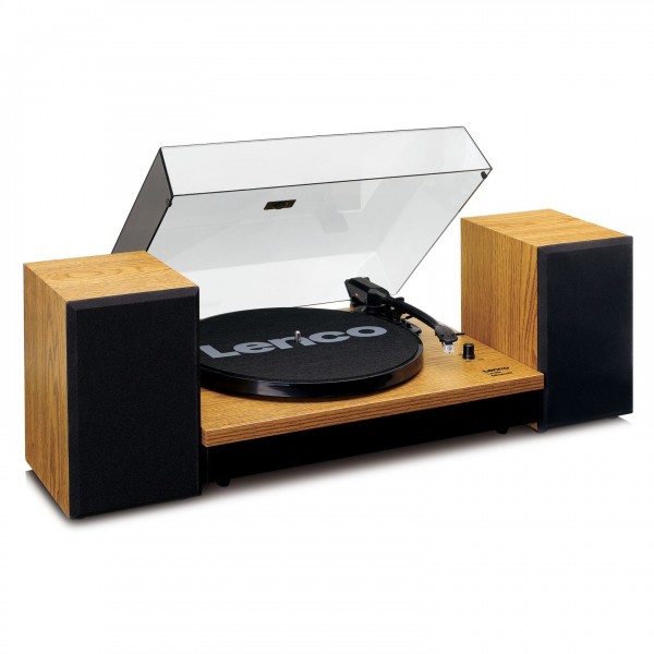 Lenco LS-300 Turntable with Speakers Bundle, Wood - Nearly New