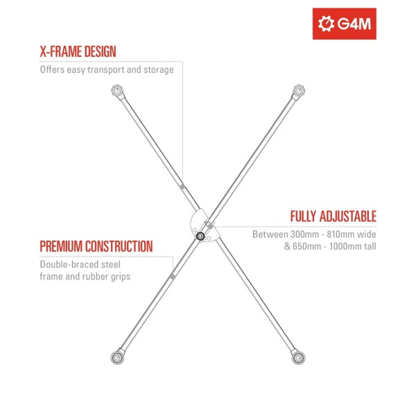 G4M Double Braced X-Frame Keyboard Stand