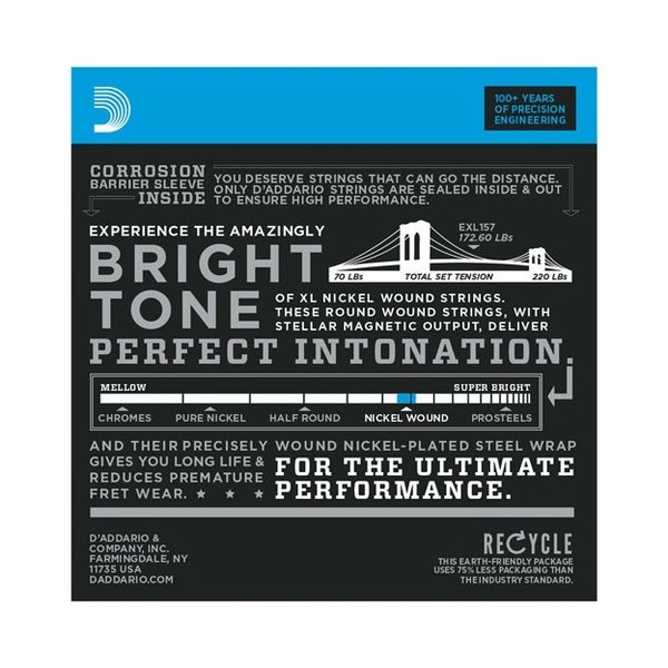 Daddario EXL157 Nickel Wound Baritone Guitar Strings