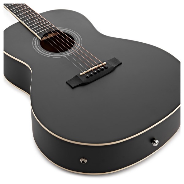 Parlour Left Handed Electro Acoustic Guitar by Gear4music, Black