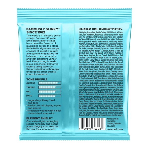 Ernie Ball P02228 Mighty Slinky Guitar Strings, 8.5-40