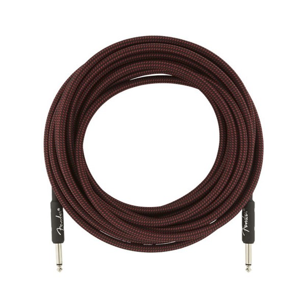 Fender Professional 25ft Straight Instrument Cable, Red Tweed