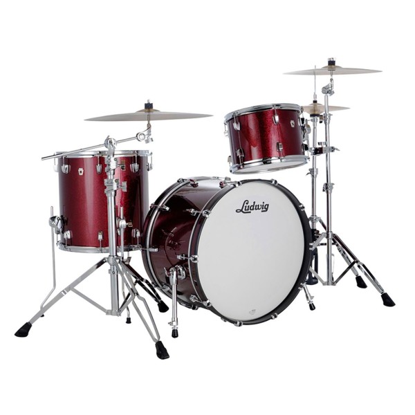 Ludwig Neusonic 22" Fab 3pc Shell Pack, Merlot Super Sparkle