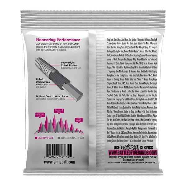 Ernie Ball 2814 Super Slinky Flatwound Bass Set, 45-100