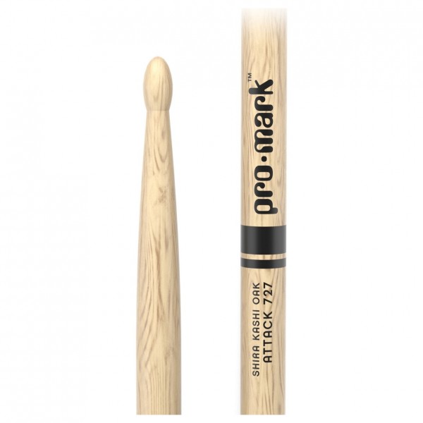 Promark Classic Attack 727 Shira Kashi Oak Drumsticks, Wood Tip