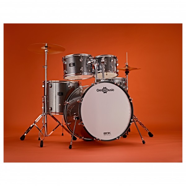 BDK-22 Expanded Rock Drum Kit by Gear4music, Silver Sparkle