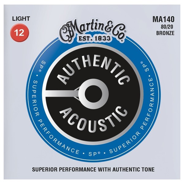 Martin MA140PK3 Authentic Acoustic SP 80/20 Light, 12-54, 3 Pack