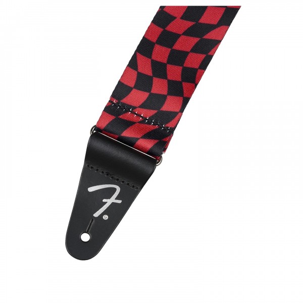 Fender Wavy Checkerboard Polyester Strap, Red