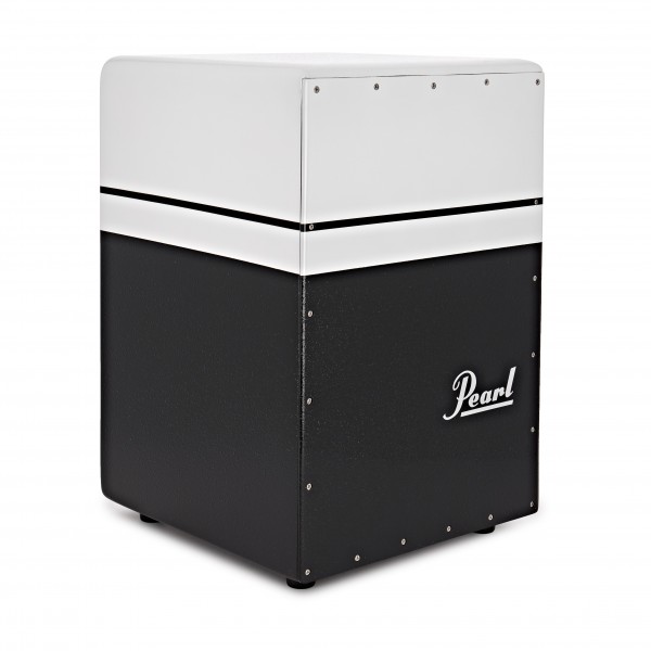 Pearl BRUSH BEAT Boom Box Cajon with Ported Chamber, Black and White
