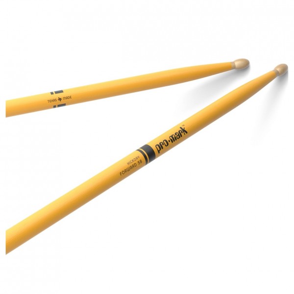 Promark Classic Forward 5B Yellow Hickory Drumsticks, Wood Tip