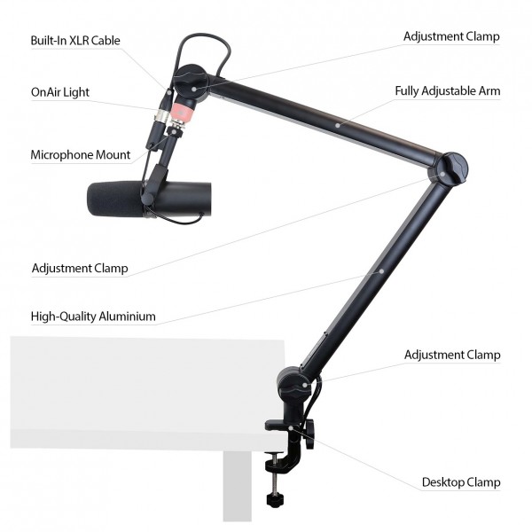 Trojan Pro OnAir Broadcast Studio Microphone Arm
