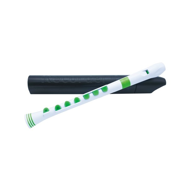 Nuvo Recorder+ with Hard Case, Baroque Fingering, White and Green