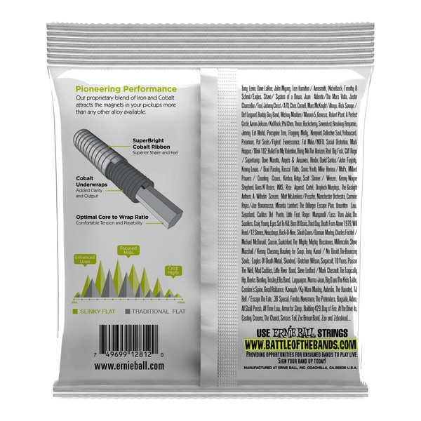 Ernie Ball 2812 Regular Slinky Flatwound Bass Set, 50-105