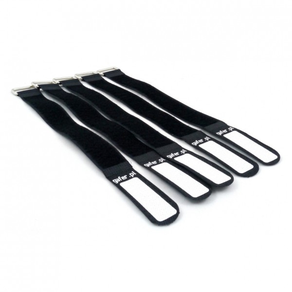 Gafer PL Tie Straps 25x400mm (5 Pack), Black