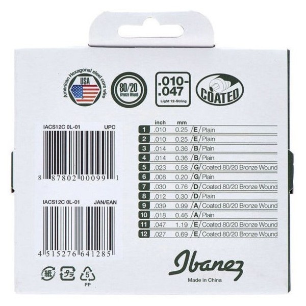 Ibanez IACS12C 12 Strings Acoustic Set
