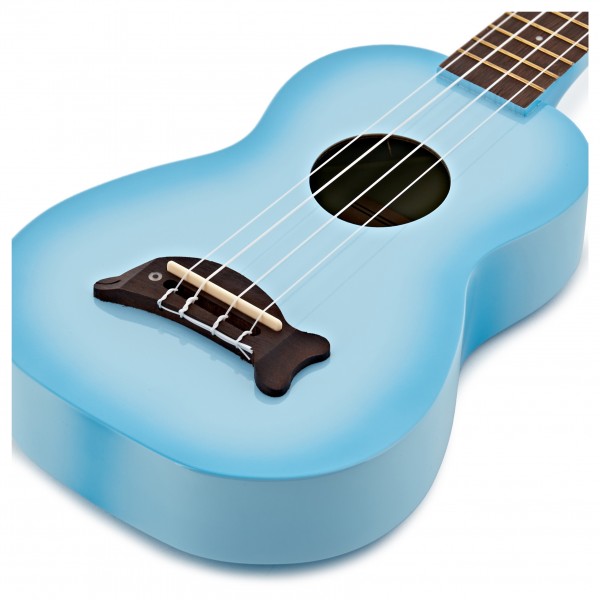 Kala Makala Dolphin Soprano Ukulele, Light Blue Burst