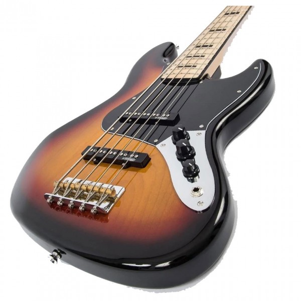 Vintage VJ75 Reissued 5 String Bass, Sunset Sunburst