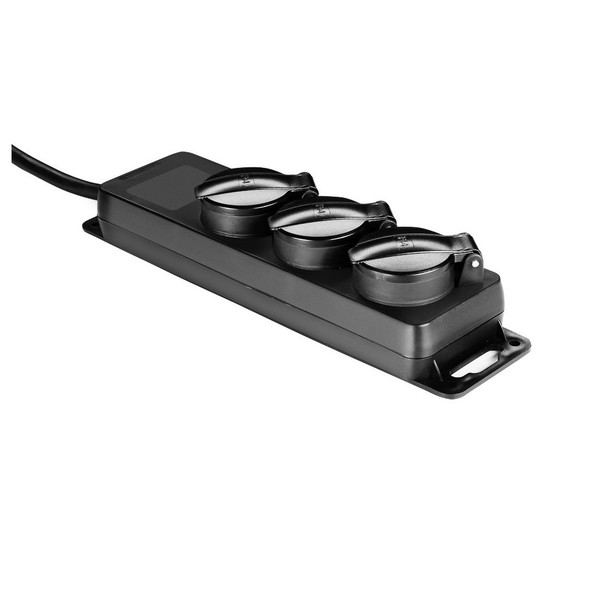 Adam Hall IP44 EU Power Strip, 3 Sockets