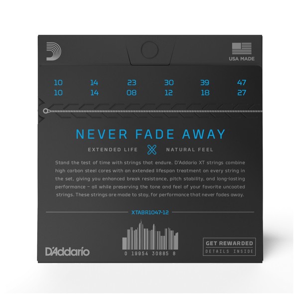 D'Addario XTABR1047-12 XT 80/20 12-String Acoustic Strings, 10-47