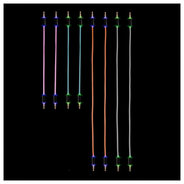 MyVolts Candycords Halo 3.5mm Short Pack - 15cm/30cm, Multi-Coloured