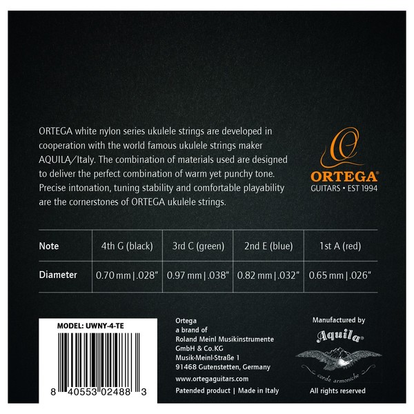 Ortega UWNY-4-TE Ukulele Strings